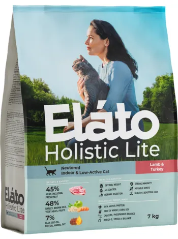 ELATO Holistic Lite Neutered Lamb & Turkey для стерилизованных кошек ягненок, индейка 7кг фото, цены, купить