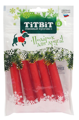 TiTBiT Палочки мармеладные для собак Red snack (Новогодняя коллекция) 100 г 026090 фото, цены, купить