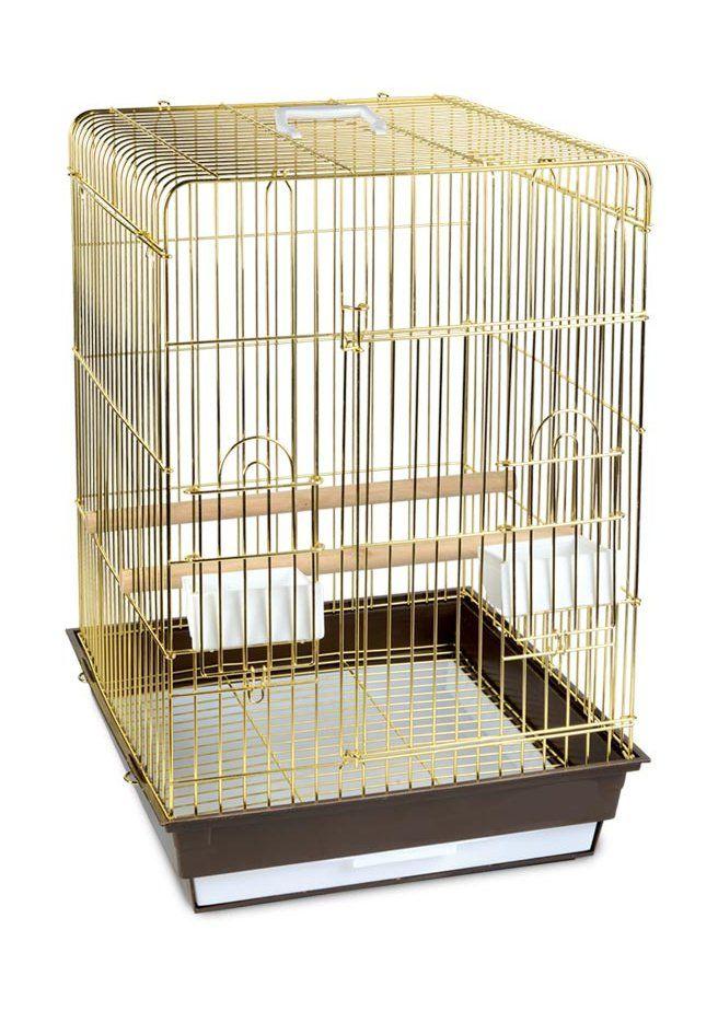 Клетка для птиц  №1 Китай 47*47*65см Прямоугольная крыша (золото) фото, цены, купить