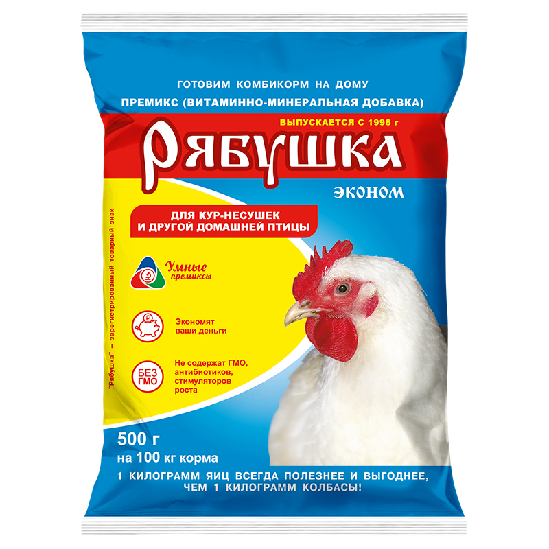Премикс Рябушка для сельскохозяйственной птицы 0,5%, эконом 500г фото, цены, купить
