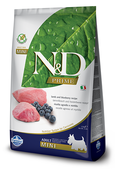 Farmina N&D ADULT MINI Lamb&Blueberry ягненок, черника для собак мини пород 2,5кг фото, цены, купить