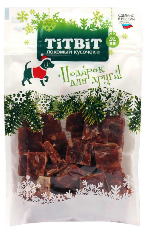 TiTBiT Мраморные кубики из говядины для собак (Новогодняя коллекция) 80 г 023112 фото, цены, купить
