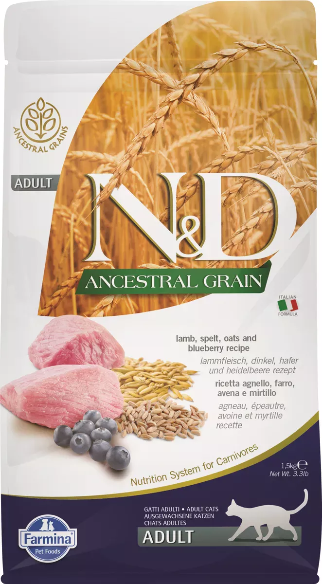 Farmina N&D LowGrain ADULT Lamb&Blueberry для кошек ягненок. черника 5кг фото, цены, купить