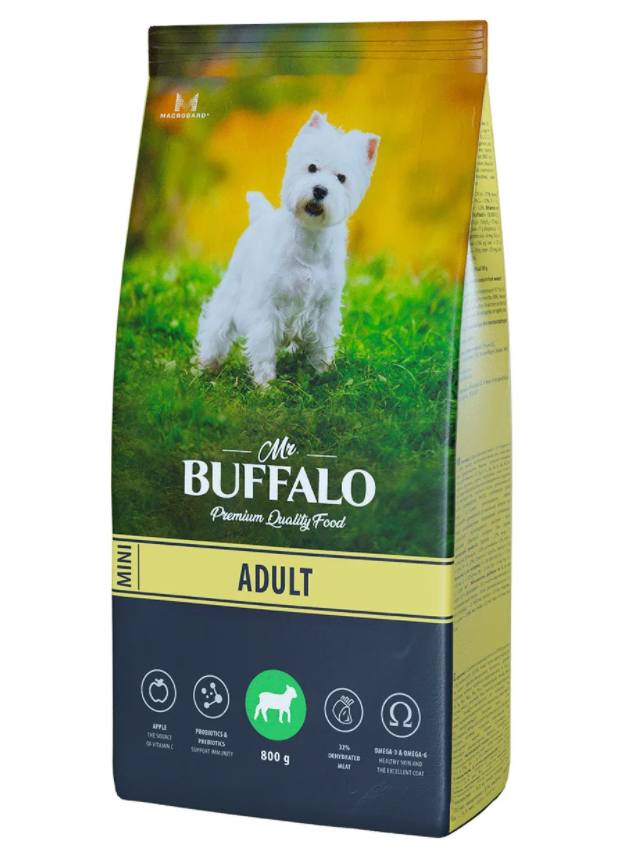 Mr.Buffalo ADULT MINI с ягненком для собак мелких пород 800 г фото, цены, купить