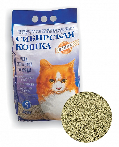 Сибирская Кошка Прима 5л (комкующийся) +20% в подарок фото, цены, купить