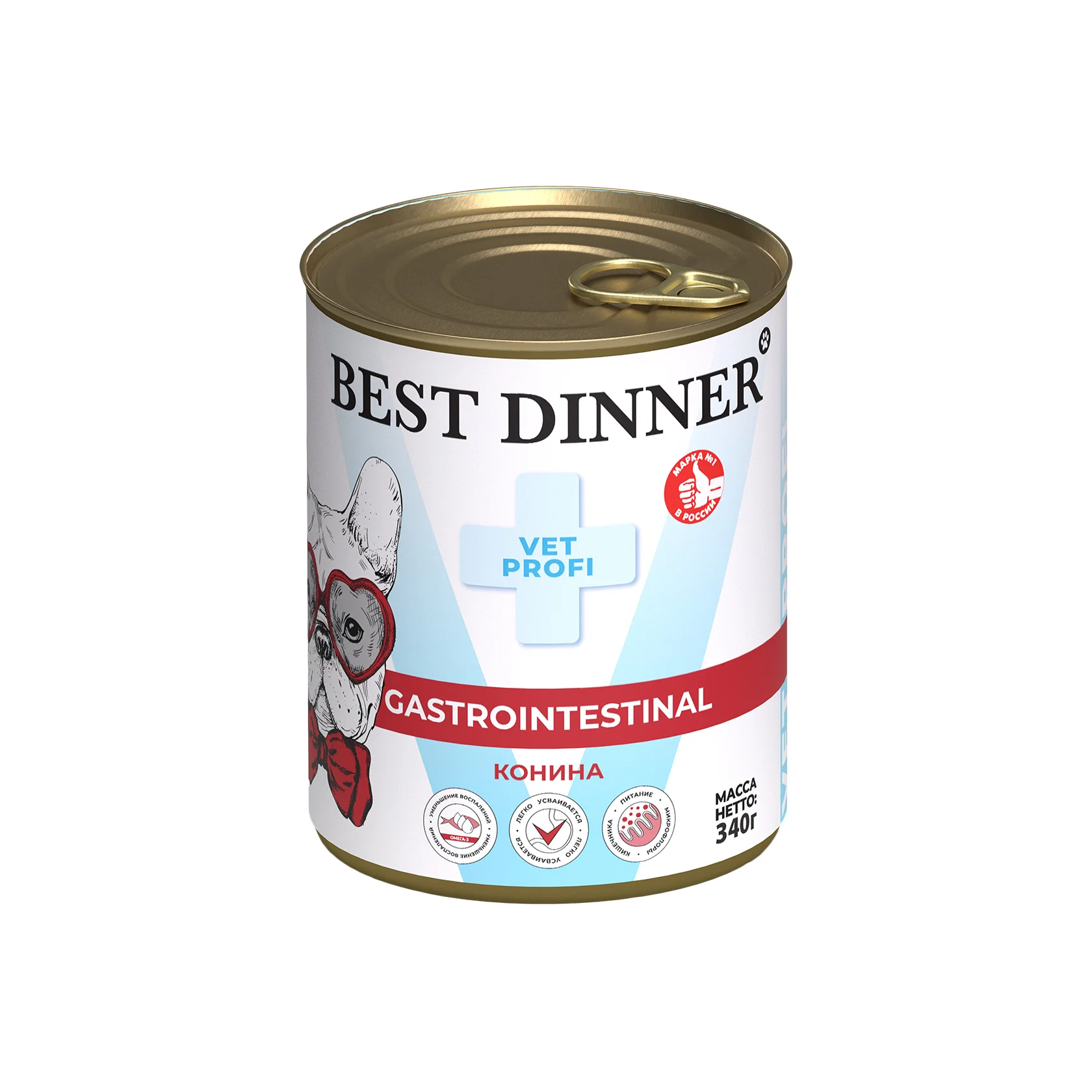 Best Dinner Exclusive Vet Profi Gastrointestinal консервы с кониной 340г при проблемах ЖКТ у собак фото, цены, купить