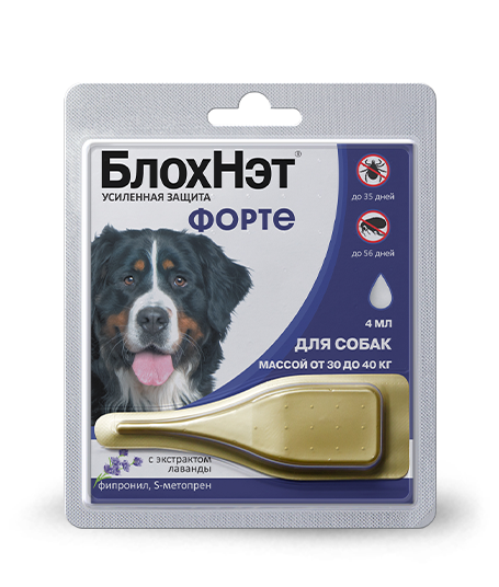 капли на холку БлохНэт Форте 30-40кг 1пип 4мл для собак фото, цены, купить
