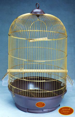 Золотая Клетка для птиц Средняя Круглая высокая DIVA Золото  фото, цены, купить