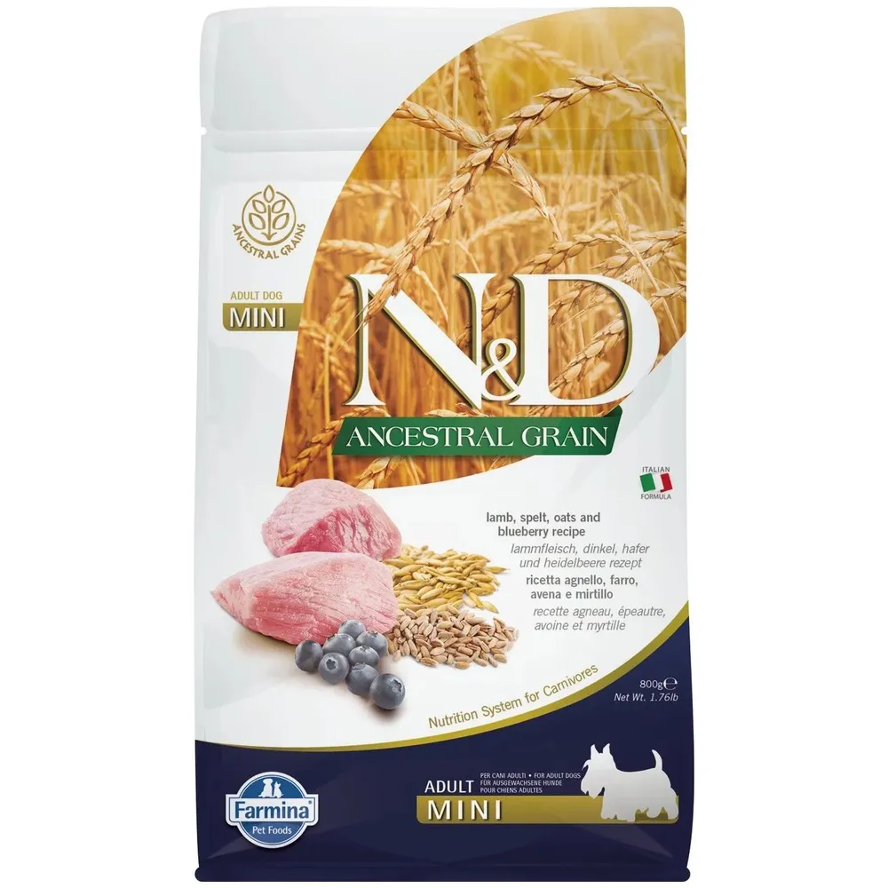 Farmina N&D LowGrain ADULT MINI Lamb&Blueberry ягненок, черника для собак мини пород 800г фото, цены, купить