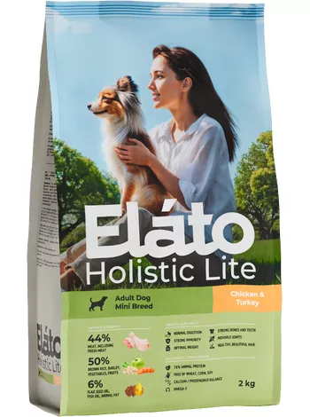 ELATO Holistic Lite для собак мелких пород с курицей и индейкой 2кг фото, цены, купить