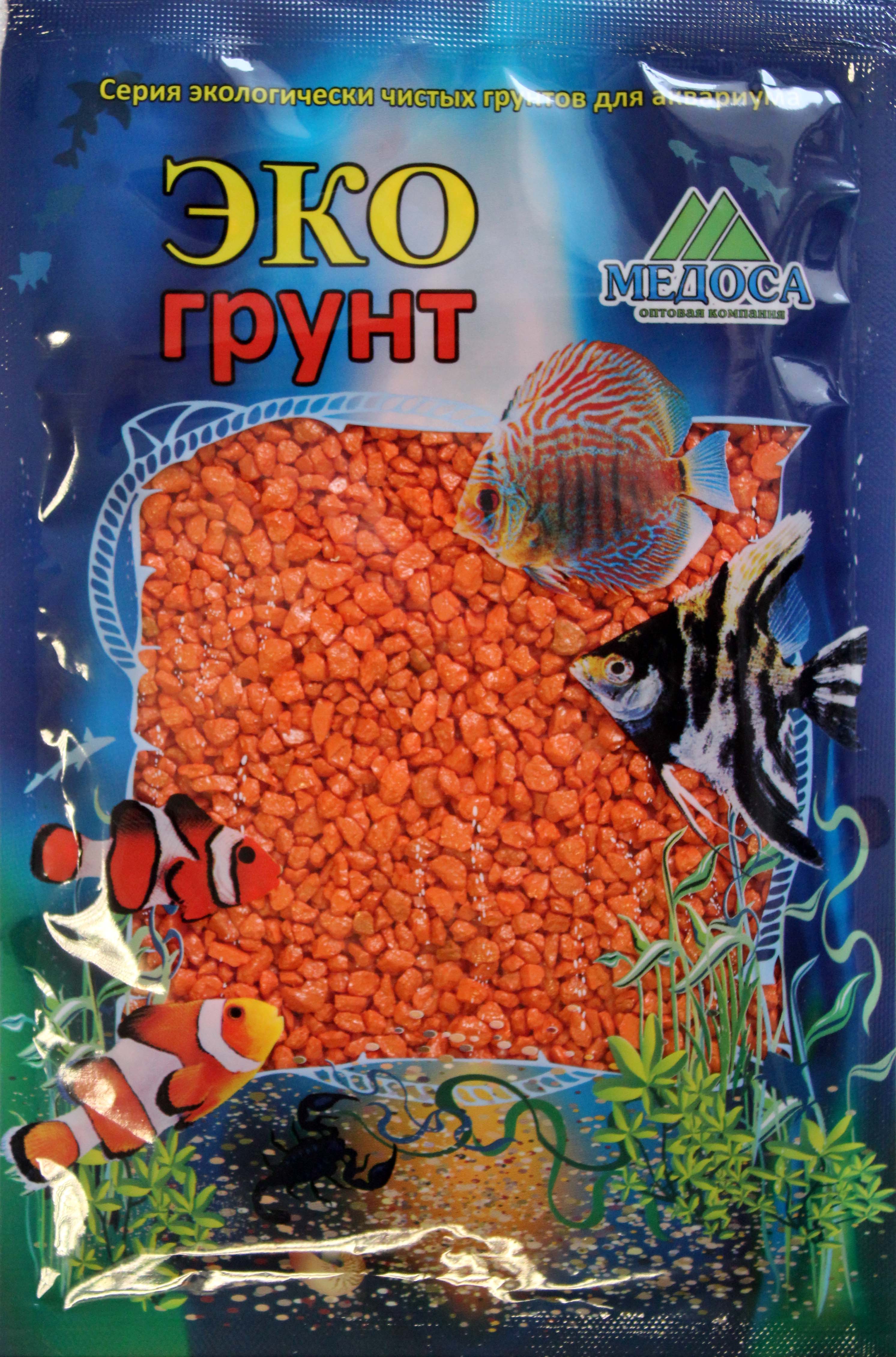 Грунт Медоса 1кг 2-5мм Мраморная Крошка оранжевый фото, цены, купить