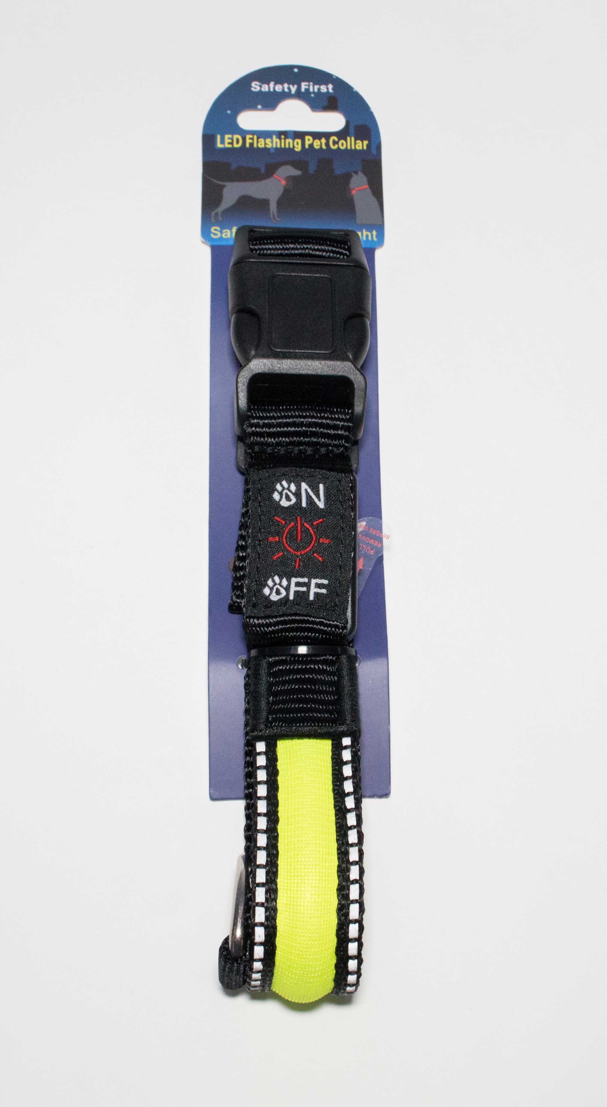 Светящийся ошейник с USB-зарядкой (зеленый) 2.5см*51-61см (нейлон+LED)  фото, цены, купить