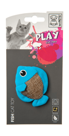 M-Pets игрушка для кошек FISH 8*4*7см лён Синяя флуорисцентная  фото, цены, купить