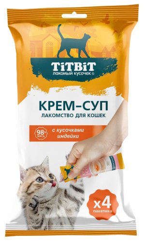TiTBiT Крем-суп с кусочками индейки 4*10г фото, цены, купить