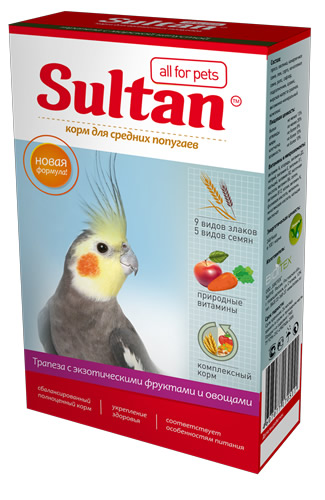 Султан для средних попугаев Трапеза с Овощами и Фруктами 400г  фото, цены, купить