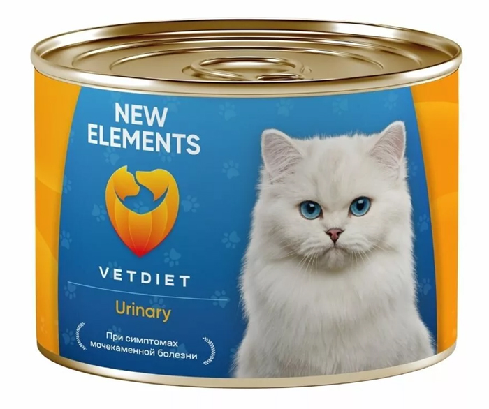 NEW ELEMENTS VET Urinary консервы при мочекаменной болезни у кошек 240г фото, цены, купить