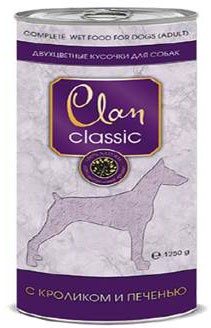 Clan CLASSIC консервы 1250г кусочки кролика,печени в соусе для собак фото, цены, купить