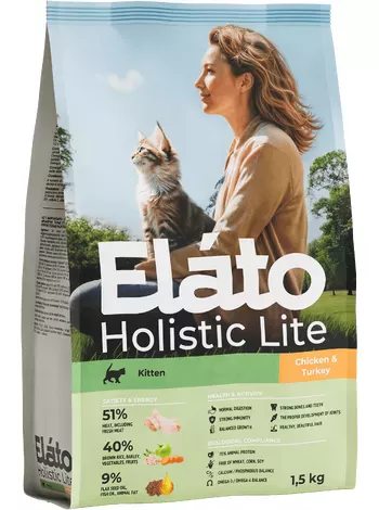 ELATO Holistic Lite для кошек беременных и кормящих с курицей и индейкой 1,5кг фото, цены, купить