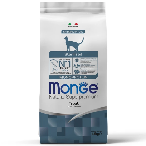 Monge Speciality Line Monoprotein сухой для стерилизованных кошек, из форели 1,5кг фото, цены, купить