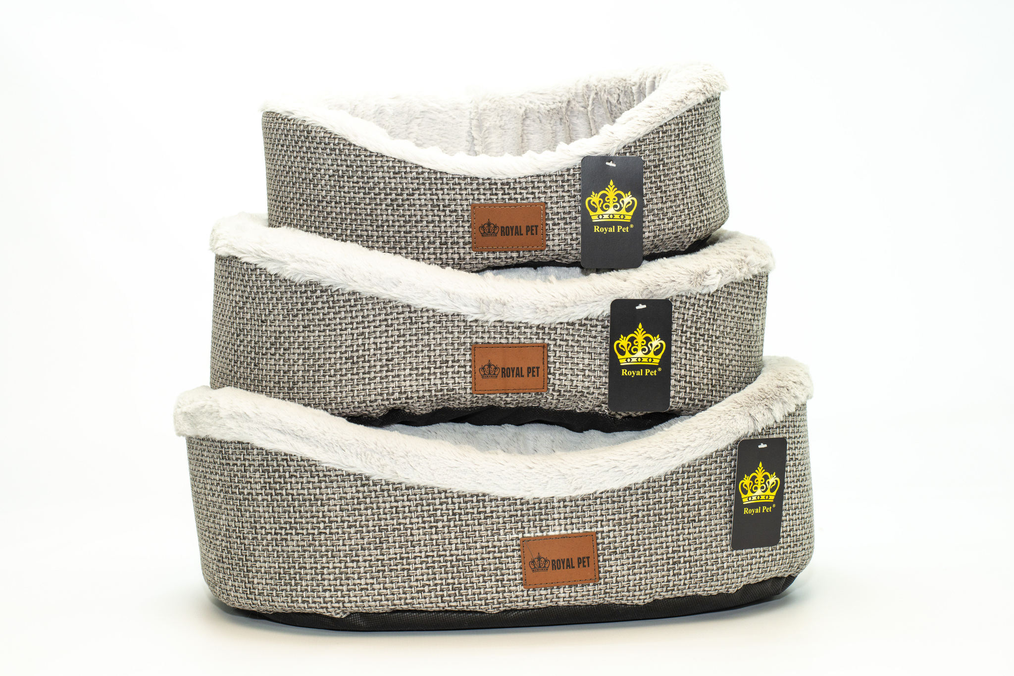 Лежак овальный серая №3 мех. ткань рогожка фото, цены, купить