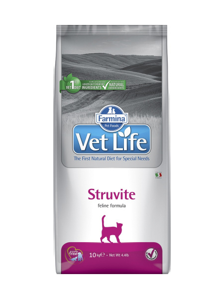 Farmina VetLife Struvite для растворения струвитных уролитов у кошек 10кг фото, цены, купить