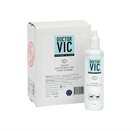 Doctor Vic Лосьон для гигиены глаз 60 мл для собак и кошек фото, цены, купить