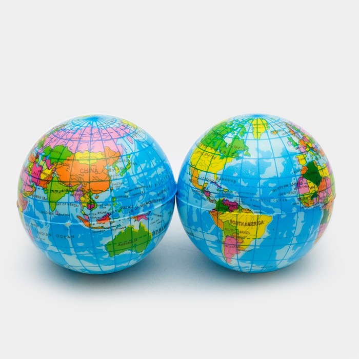 Мячик зефирный "Карта мира", 6,3 см, микс цветов фото, цены, купить