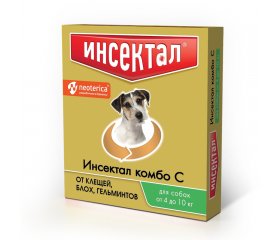 капли на холку Инсектал Комбо для собак весом 4-10кг (1пип) фото, цены, купить