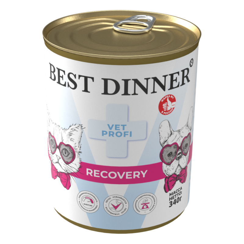 Best Dinner Vet Profi Recovery, для кошек и собак всех пород, для восстановления 340г фото, цены, купить