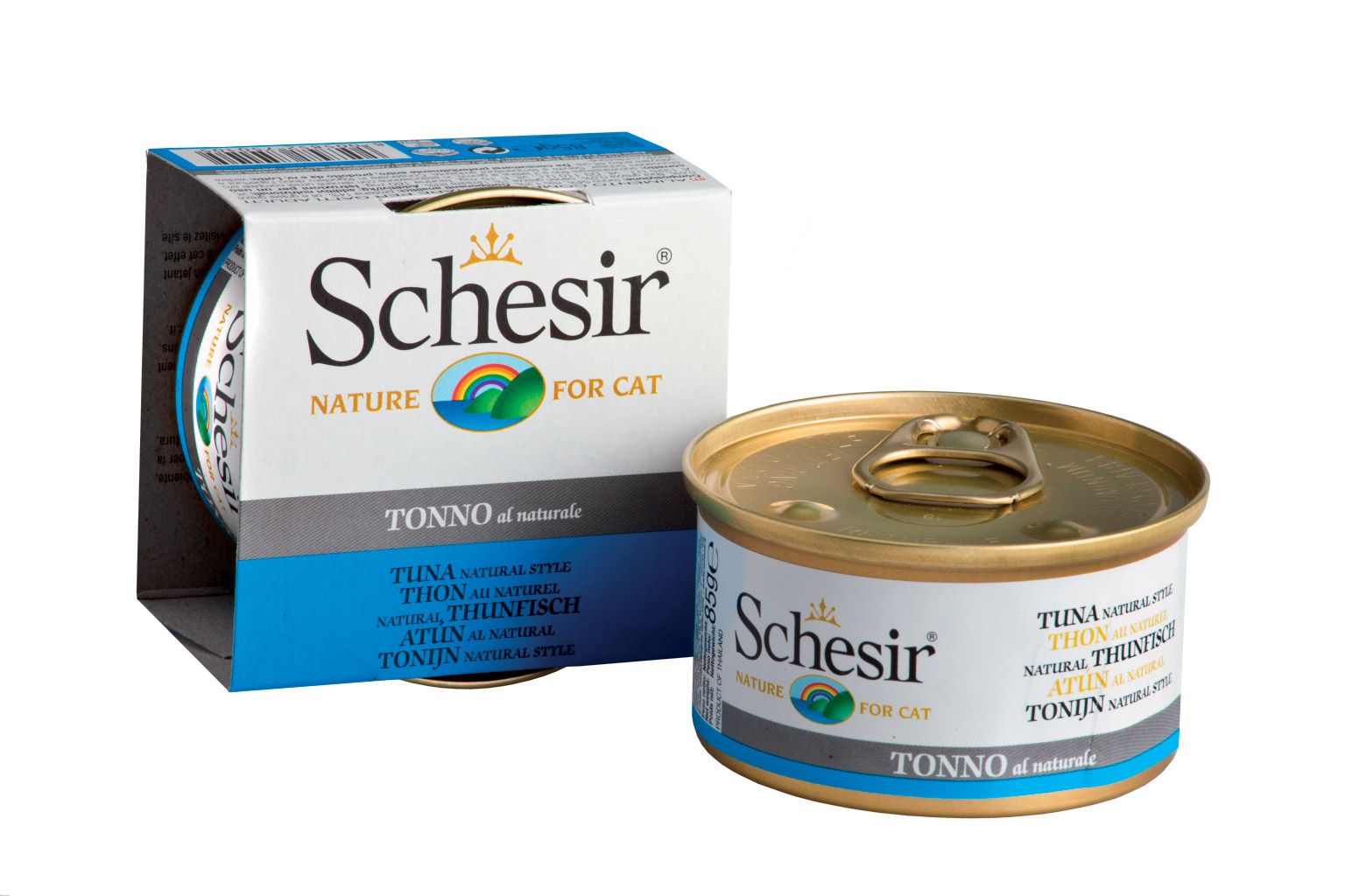 Schesir консервы для кошек 85г Тунец в натуральном соусе