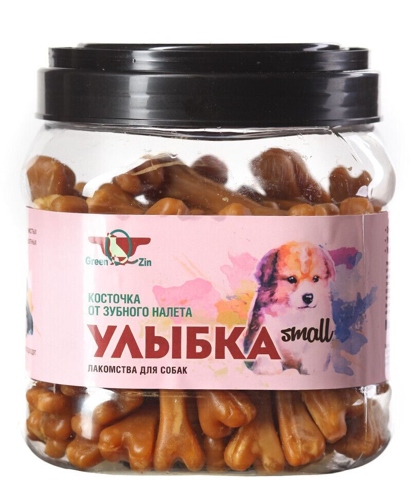 Лакомства Green Qzin УЛЫБКА SMALL  Мелкие жевательные косточки 750г (банка) фото, цены, купить