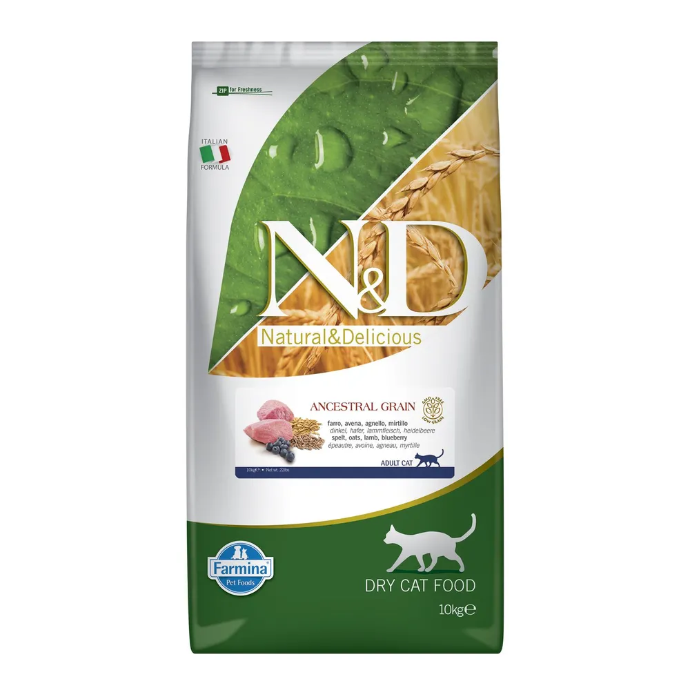 Farmina N&D LowGrain ADULT Lamb&Blueberry низкозерновой ягненок, черника для кошек 10кг фото, цены, купить