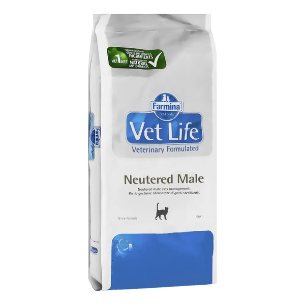 Farmina VetLife Neutered Male для кастрированных котов 10кг фото, цены, купить