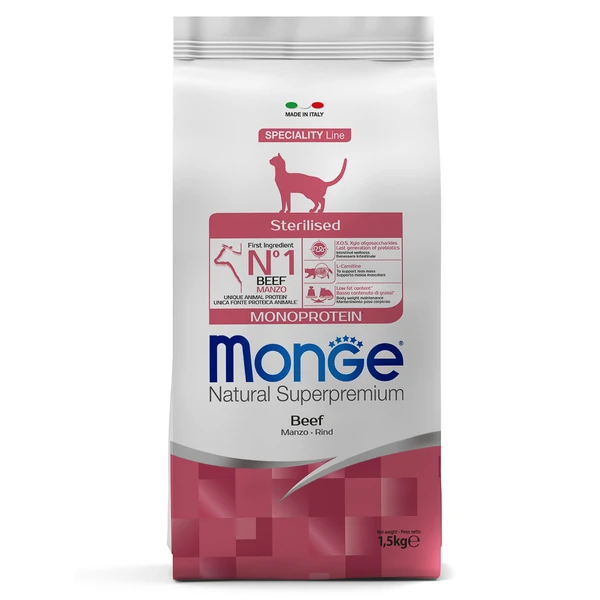 Monge Speciality Line Monoprotein сухой для стерилизованных кошек, из говядины 1,5кг фото, цены, купить