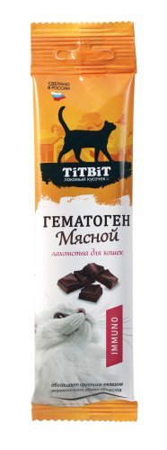 TiTBiT Гематоген Мясной Immuno 30г для кошек 1шт фото, цены, купить
