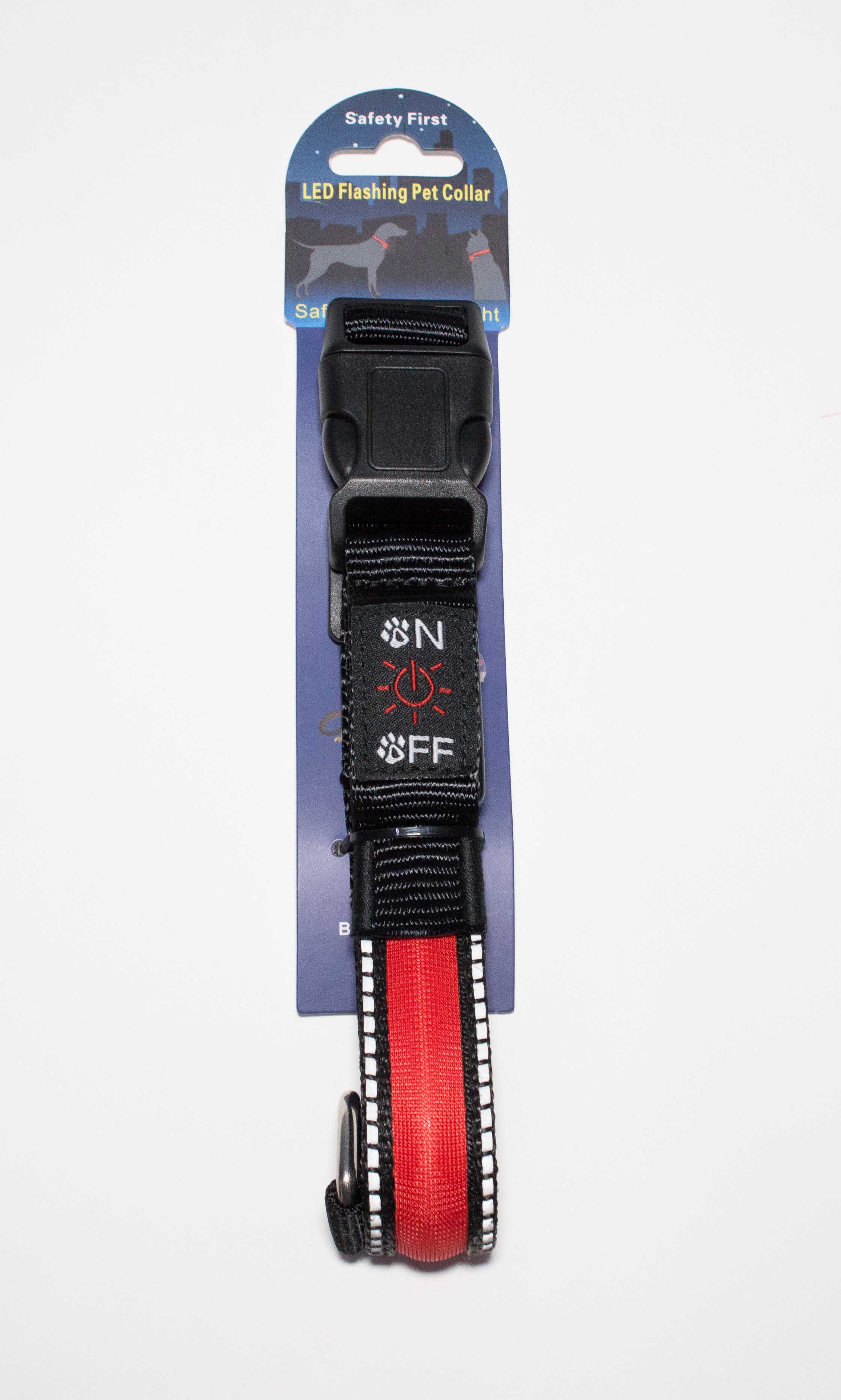 Светящийся ошейник с USB-зарядкой (красный) 2.5см*31-41см (нейлон+LED)  фото, цены, купить
