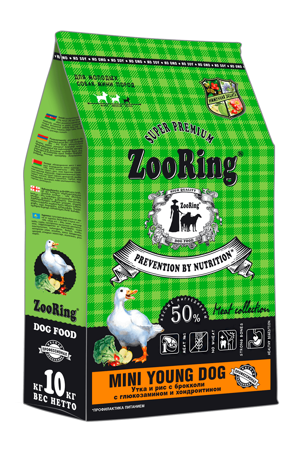 ZooRing Mini Puppy Junior Утка с рисом,глюкозамин+Хондроитин для щенков мини пород  10кг фото, цены, купить