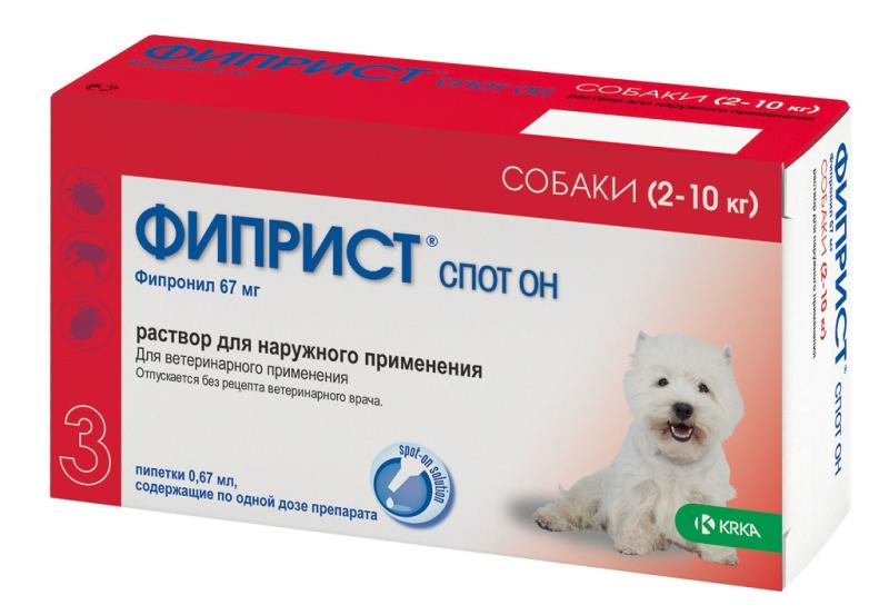 ФИПРИСТ спот он для собак 2-10кг (3 пипетки)  фото, цены, купить