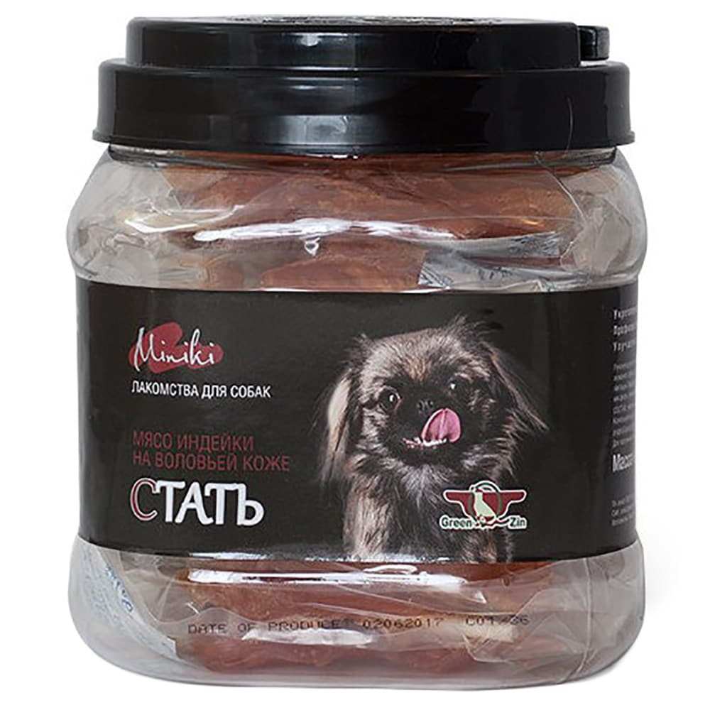 Лакомства Green Qzin СТАТЬ МИНИКИ Мясо индейки на воловьей коже 400г фото, цены, купить