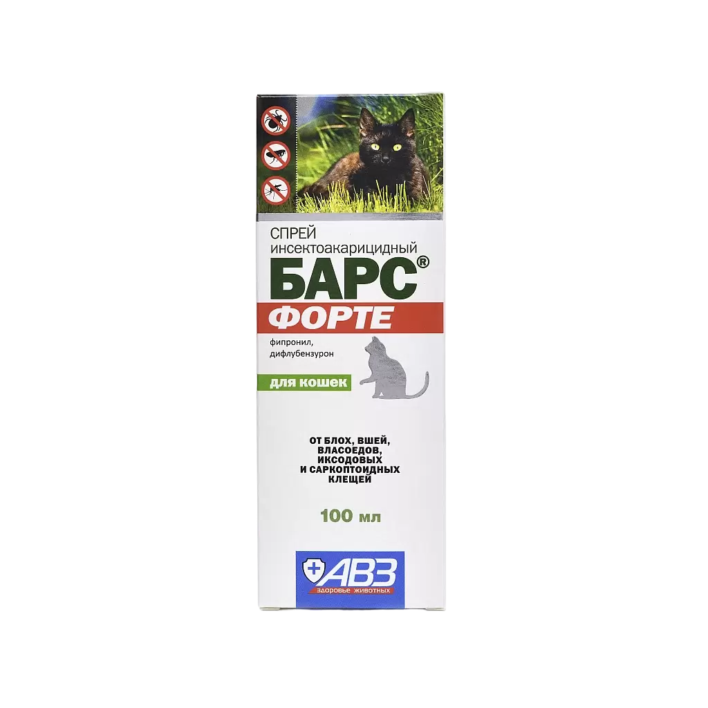 Спрей Барс Форте для кошек 100мл фото, цены, купить
