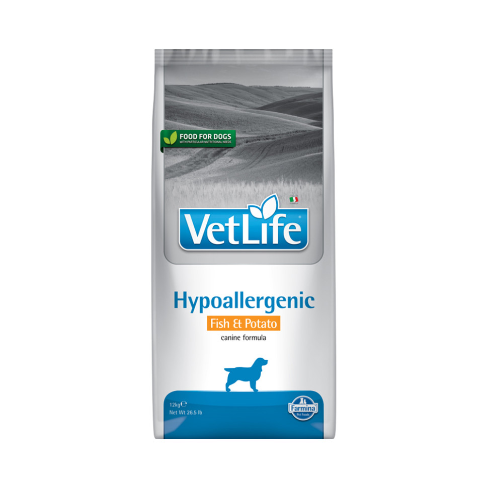 Farmina VetLife Hypoallergenic Fish&Potato рыба, картофель при аллергии у собак 12кг фото, цены, купить