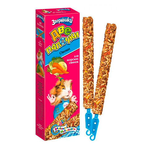 ЗВЕРЮШКИ - Палочки Овощи для морских свинок 2шт*40г фото, цены, купить