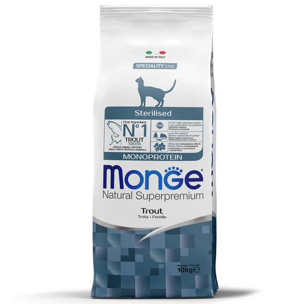 Monge Speciality Line Monoprotein сухой для стерилизованных кошек, из форели 10кг фото, цены, купить