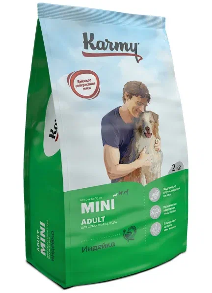 KARMY Mini Adult с индейкой для мини пород собак 2кг фото, цены, купить
