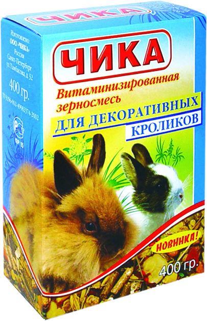 Корм ЧИКА Витаминизированная для Кроликов 400г  фото, цены, купить