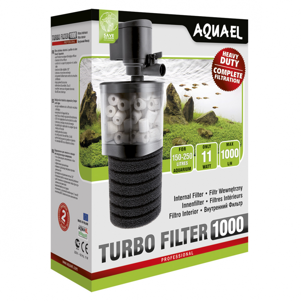 Фильтр внутренний Турбо AQUAEL 1000 (150-250л) 1000л/ч фото, цены, купить