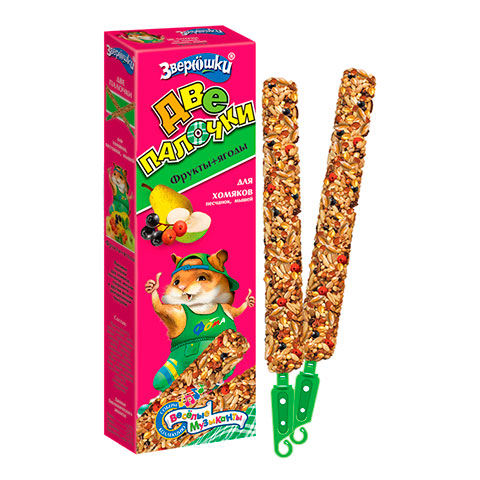 ЗВЕРЮШКИ - Палочки Фрукты и Ягоды для Хомяков 2шт*40г фото, цены, купить