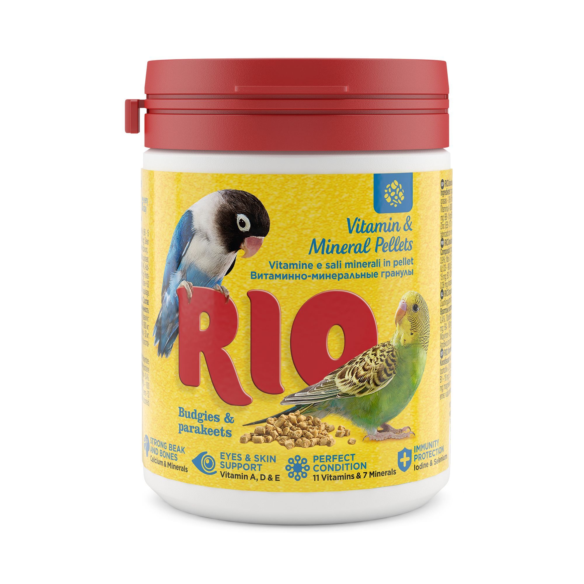 RIO Витаминно-Минеральные гранулы 120г для волнистых и средних попугаев фото, цены, купить