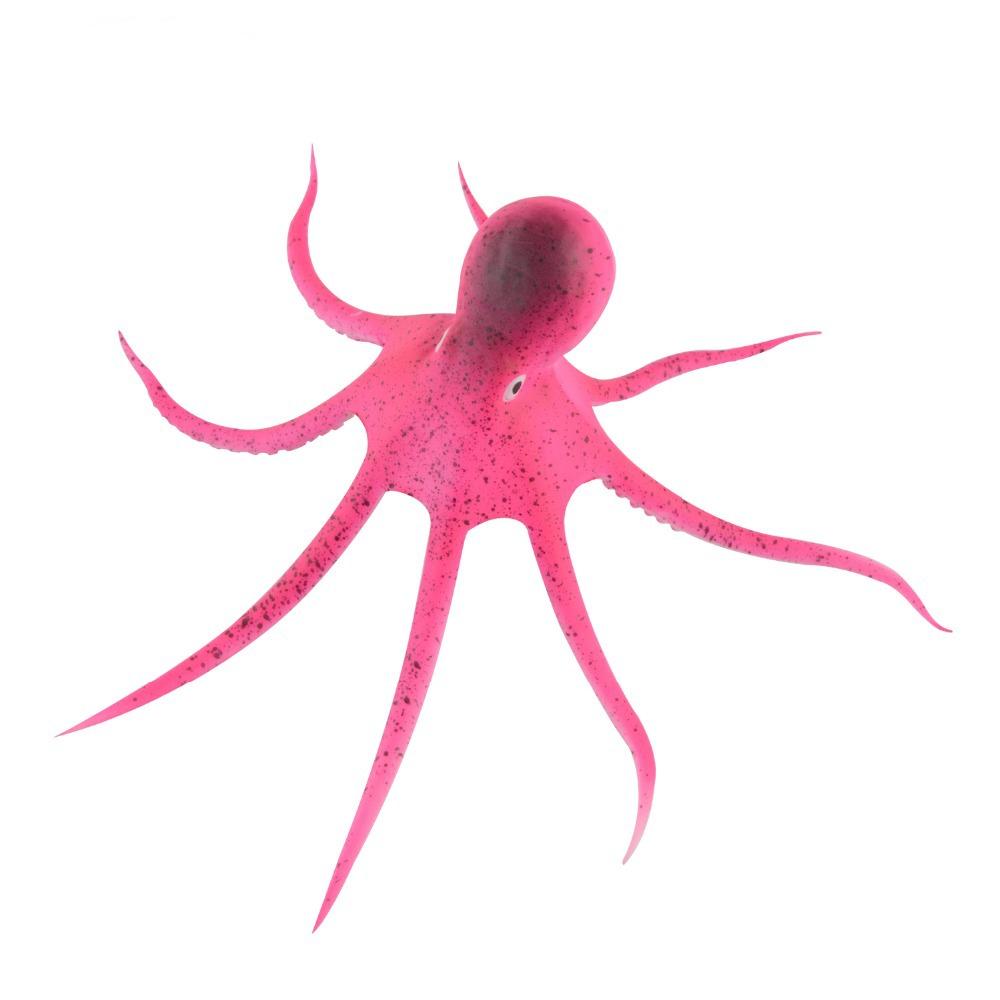 V Декор из силикона "Осьминог" плавающий Ф9*14см (розовый)  фото, цены, купить