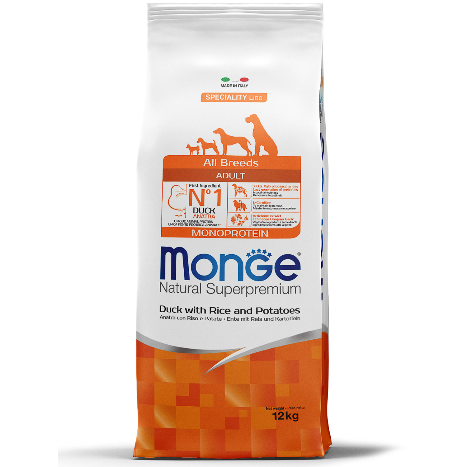 Monge Speciality Line Monoprotein сухой для взрослых собак всех пород Утка/Рис 12кг фото, цены, купить